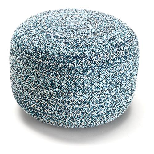 SPRING Pouf Grigio e Azzurro