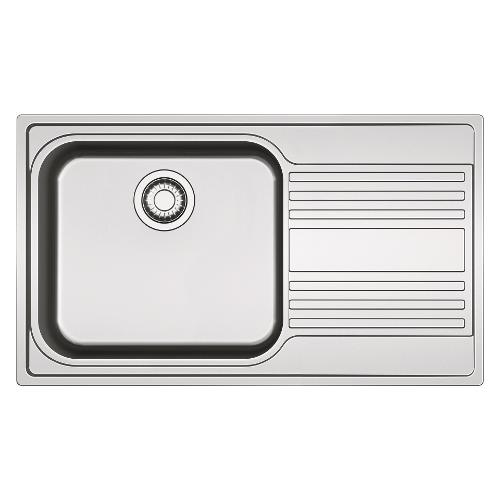 Lavello 1 vasca (86x50cm) Rpx 611 Dx FUTURO Inox Spazzolato 101 0358 061