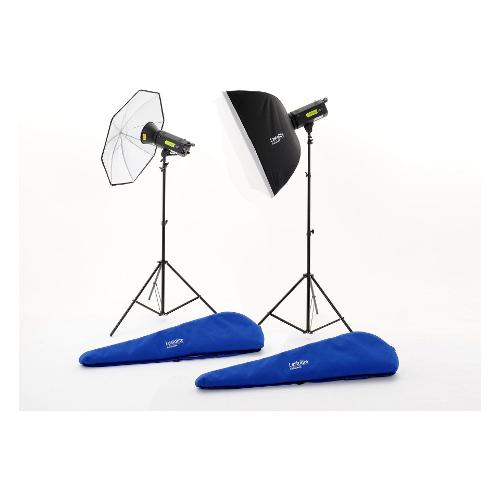 Set flash Lumen8 Kit F400 + 2 Stands, 1 Umbrella & 1 Softbox EU LL LL3500RTEU