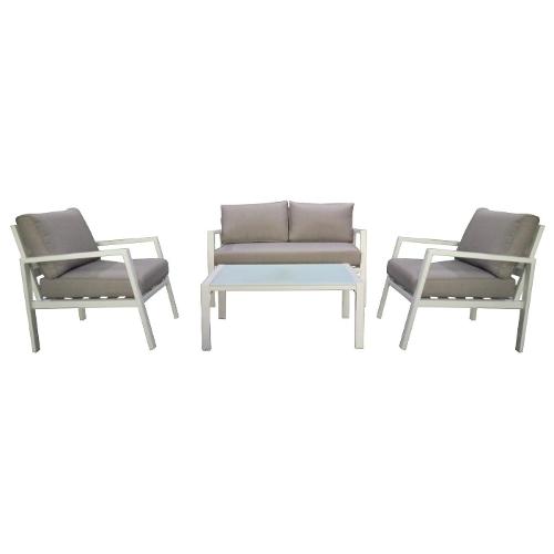 Set da esterno alluminio, vetro TOLOSA Tolosa posti Bianco