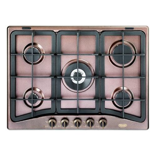 Piano cottura gas 5 zone COUNTRY Rof 57 Pro Rame (70cm)