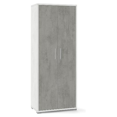 DOUBLE Db354k Armadio 2 Ante battenti Ossido bianco e Cemento (70cm) Mobile KIT