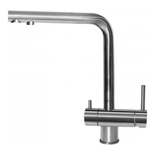 Miscelatore lavello doppio comando acqua filtrata TOURMALINE Inox spazzolato MIKTOUIN