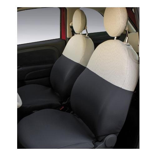 Coprisedili auto coppia anteriori Grigio piombo e Crema 000129379