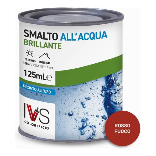 Smalto acqua brillante inodore rosso fuoco ral 3000 barattolo 125 ml CF2031