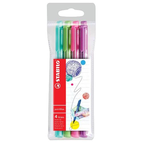 Pennarelli per scrittura sezione esagonale 4 pz Spring tratto Medio - 0,8 mm POINTMAX colori assortiti 488 4 1