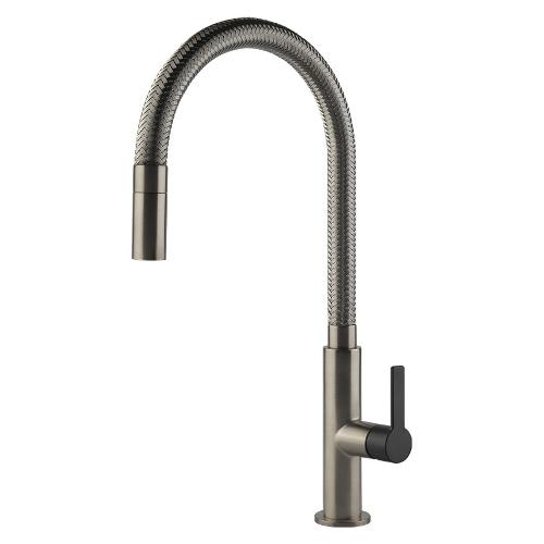 Miscelatore lavello doccetta estraibile MESH FInox e Matt black 60003 599