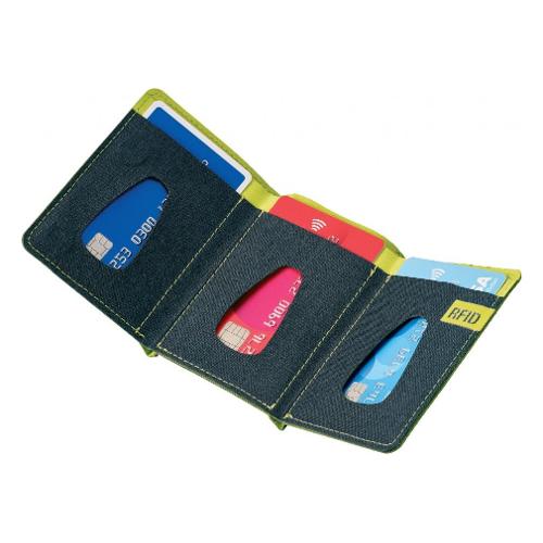 Portafoglio con 3 tasche carte credito RFID (7,7x1,4x9,7cm) assortito 684