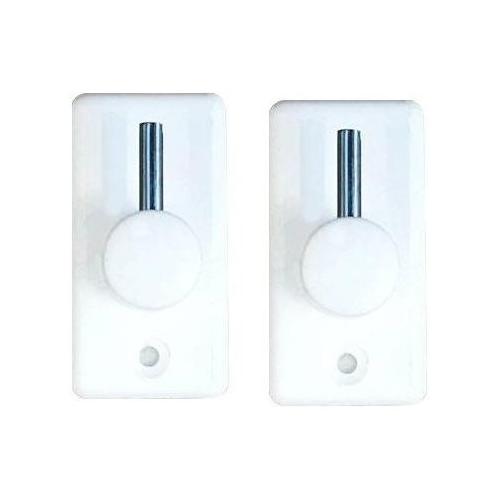 Set supporti bacchette tenda Adesivi Bianco B84185 2 pz