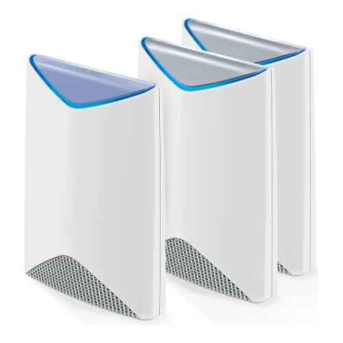 Router ORBI PRO AC3000 WiFi Mesh Aziendale Set 3 Triple Band White e Blue SRK60B03 100EUS