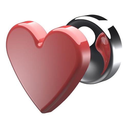 Appendino Cuore Rosso e Cromo (5,2x5x8,2 cm) 550S101800