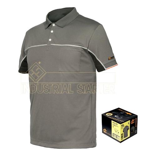 Maglia polo manica corta 8825B (taglia xl ) EXTREME LINE Grigio con inserti antracite