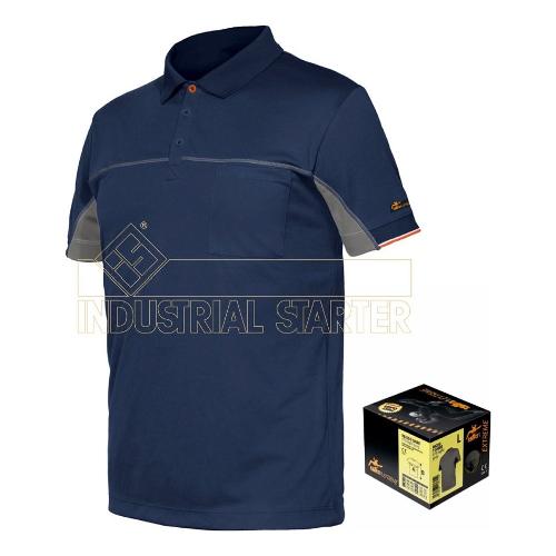 Maglia polo manica corta 8825B (taglia xl ) EXTREME LINE Blu con inserti antracite