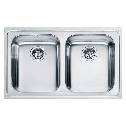 Lavello 2 vasche (79x50cm) Llx 620 LOGICA LINE Inox Spazzolato 101 0153 289