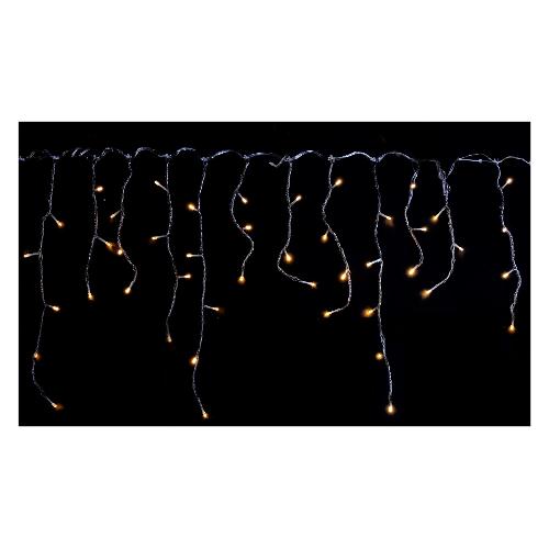 Tenda luminosa Natale Trasparente 180 luci - LED Bianco caldo (4,2 + 0,6 mt) Stalattiti Giochi di luce IP44 D2391