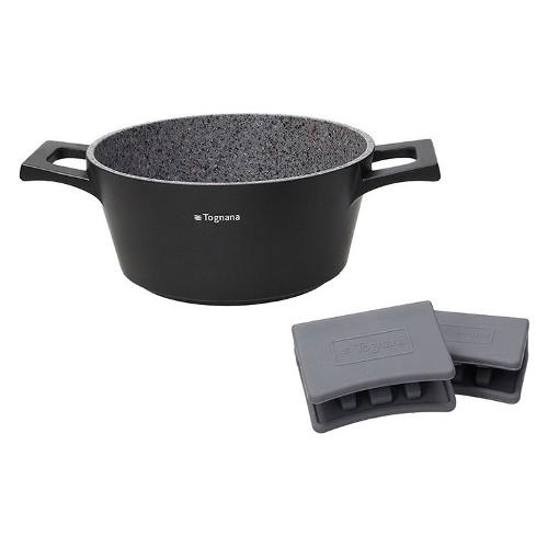 Casseruola Alluminio antiaderente (20cm) AMBIZIOSA Nero e Grigio pietra WL7915BGRTG