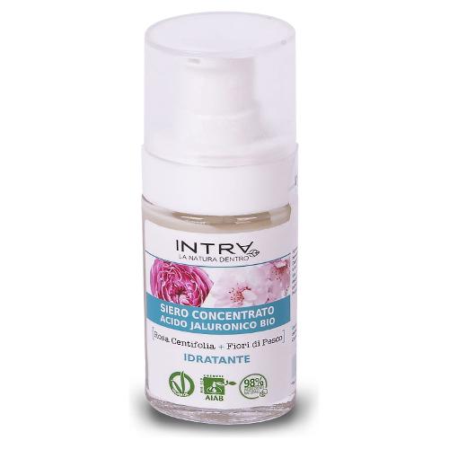 Trattamento viso Intra Siero Acido Ialuronico Biologico Rosa Centifolia e Fiori di Pesco 30 ml