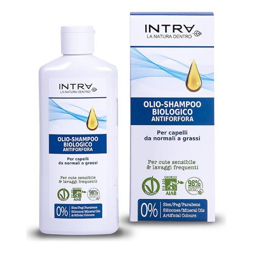 Shampoo capelli Intra olio shampoo biologico antiforfora per capelli da normali a grassi 200 ml