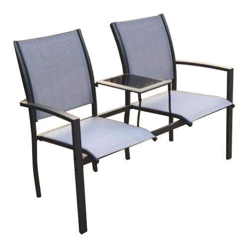 Panchina alluminio, textilene YOU & ME 2 posti Antracite KZ 009