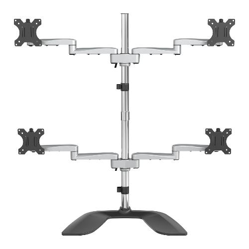 Supporto monitor TV scrivania ( 8 Kg ) VESA 100 x 100 4 monitor Silver e Black ARMQUADSS