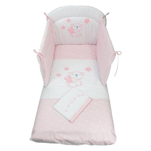 Piumone lettino con kit lenzuola LITTLE STAR Rosa 30350 SR