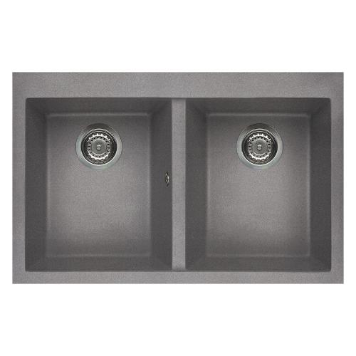 Lavello 2 vasche (79x50cm) QUADRA 350 Cemento Opaco LGQ35048