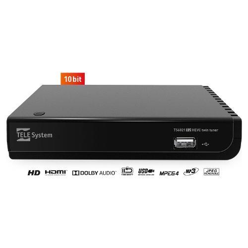 Decoder Ts6821 T2Hevc Twin 10Bit Black 21005299 DVB-T2