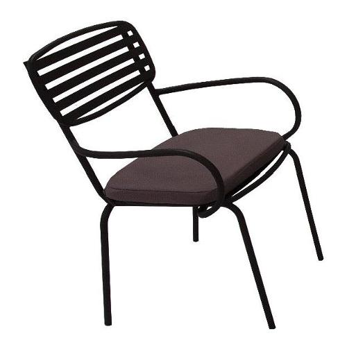 Poltrona Poltrona Ferro Eva Brown con cuscino Marrone