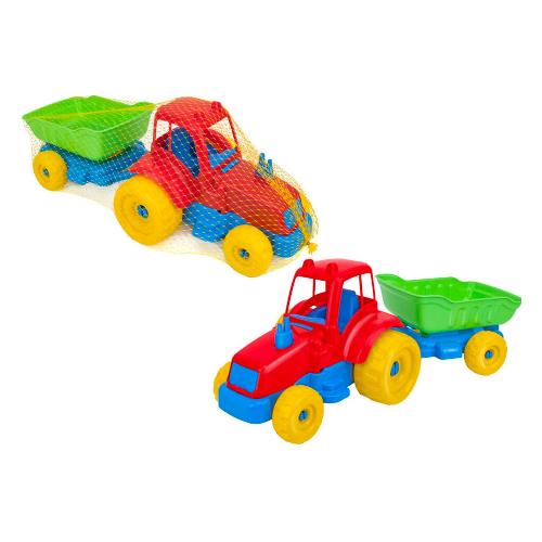 Trattore con rimorchio (55x21x17cm) W’TOY Assortito 40007