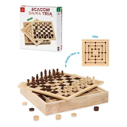 Scacchi Dama Tria Top in Legno 53909
