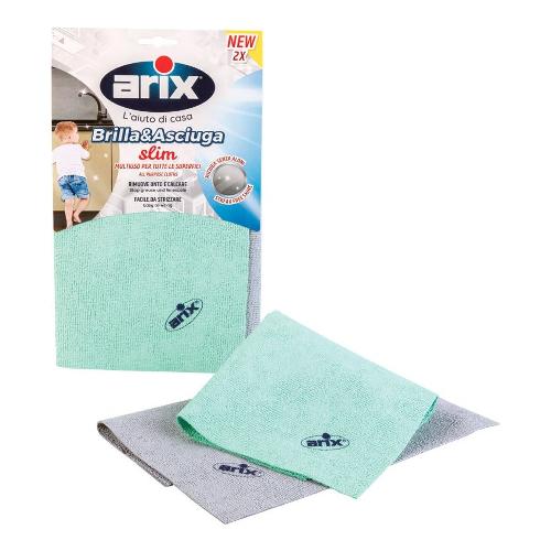 Set panni microfibra 2 pz (29x29cm) Brilla&Asciuga Colori assortiti 28662