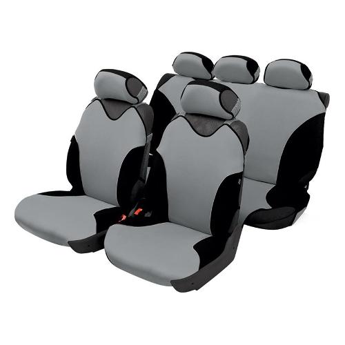 Coprisedili auto set anteriori e posteriori TURBO Grigio e Nero 0128911