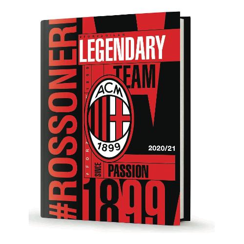 Diario scolastico medium 62090PR 12m Set-Ago MILAN Rosso e Nero