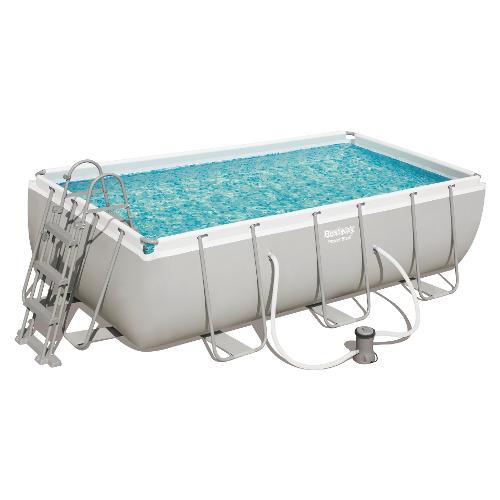 Piscina con accessori (404x201x100cm) per 5 persone POWER STEEL Grigio 56441 3