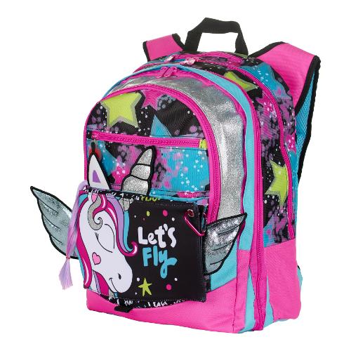 Zainetto scuola estensibile (35Lt) UNICORN (31x17,5x43cm) Nero e Fucsia GG9C3310