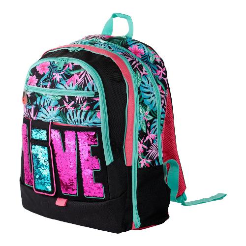 Zainetto scuola estensibile (35Lt) LOVE (31x17,5x43cm) Verde e Arancio GG9C3910