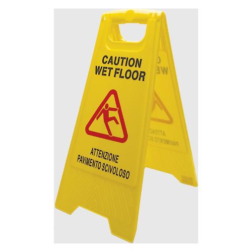 Cartello segnaletico pavimento bagnato Giallo (30x60 cm) SEG04600A