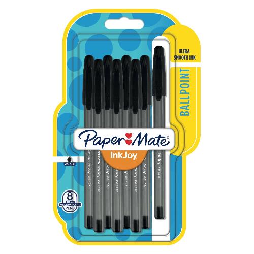 Set penne a sfera cappuccio 8 pz tratto Medio - 1,0 mm INKJOY Nero gel 19567739