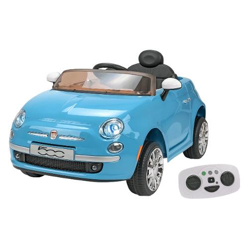 Auto elettrica Fiat 500 con telecomando 12v SPIDKO Azzurro 38352