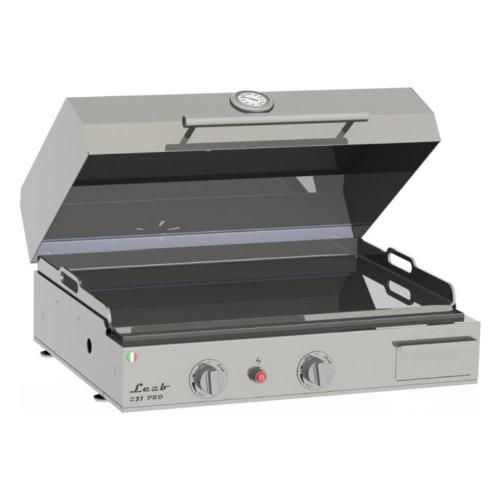 Piastra cottura gpl 2F con coperchio inox PRO 037 Satinato 0371010