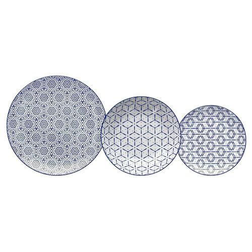 Luna set di stoviglie in porcellana 18 pezzi-elegante bordo c