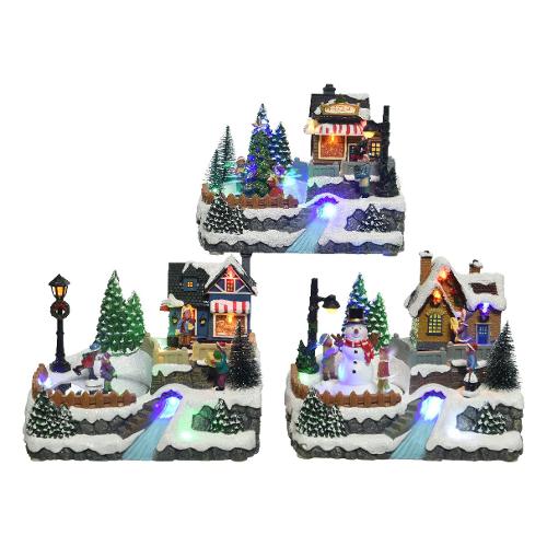 Paesaggio con movimento, luci e musica (15x21x16cm) Assortito 481369