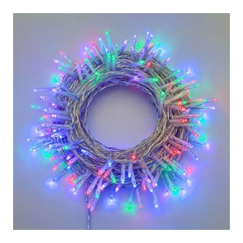 Filo Trasparente 360 luci - MINILED Multicolore (25,7 + 4 mt) 8 Giochi di luce XMAS KING IP44 40250