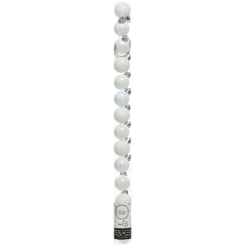 Set palline albero Natale (14pz-3cm) Plastica White iris 9020461