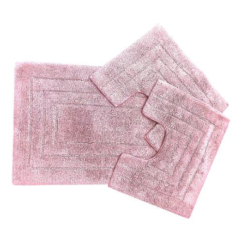 Casatessile Rodi Tappeto Da Bagno In Cotone 100%, Cm 55x90, Colore Rosa, Disegno In Bassorilievo, Lavabile In Lavatrice A 30°, Made In Italy, Qualità 1550 Gr/mq