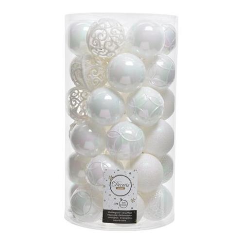 Set palline albero Natale (37pz-6cm) Plastica White iris 9020805