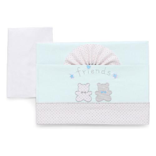 Set lenzuola culla 3 pz FRIENDS Azzurro 15 3010 302