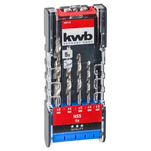 Set punte trapano acciaio, metallo e plastica rigida Astuccio 5 Pz 109115