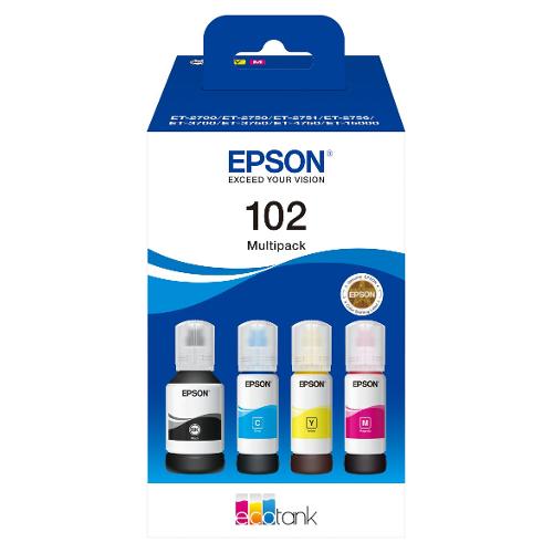 Set cartucce stampante Serie 102 Nero/Ciano/Magenta/Giallo ECOTANK Multipack 102 C13T03R640