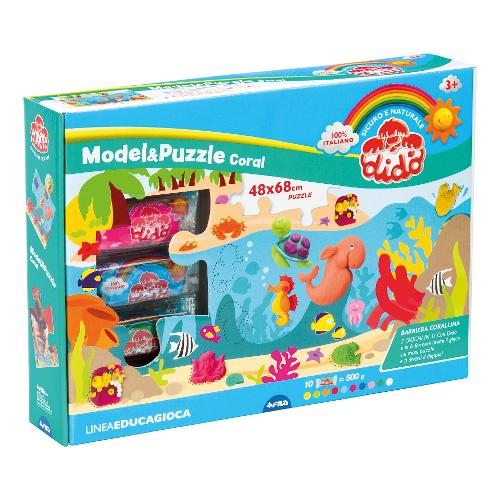 Pasta modellabile Model&Puzzle Coral Educagioca 10 salsicciotti 50gr e accessori DIDÒ 350100